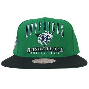 Dallas Mavs Mitchell & Ness NBA Snapback Hat‎ Cap Embroidery Green Black NWT
